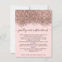Pink Rose Gold Confetti Glitter Jewellery Care Car