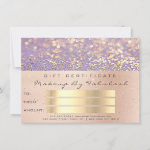 Pink Rose Gold Confetti Purple  Makeup Gift Card