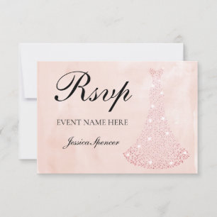 Pink Rose Gold Dress all Birthday / Bridal RSVP