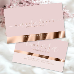 Pink Rose Gold Elegance Business Card
