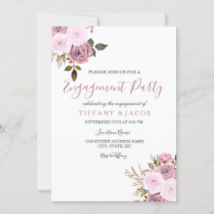 Pink & Rose Gold Engagement Party Invite