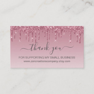 Pink Rose Gold Faux Glitter Loyalty Business Card