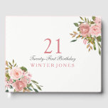 Pink Rose Gold Flowers 21st Birthday Party Guest Book<br><div class="desc">Pink Rose Gold Flowers 21st Birthday Party Guest Book

For matching set see Niche and Nest Store</div>