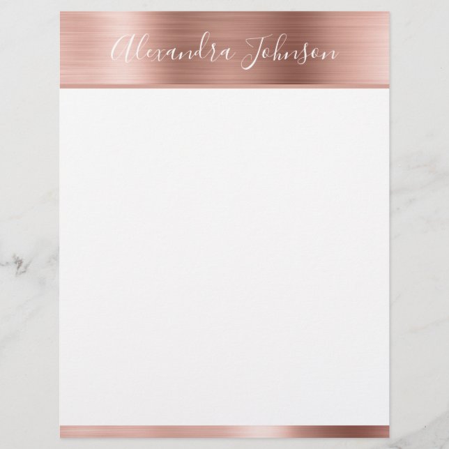 Pink Rose Gold Foil Girly Monogram (Front)