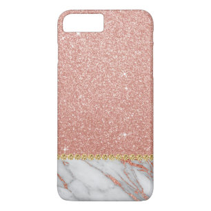 Pink Rose Gold Glitter and Sparkle Marble iPhone 8 Plus/7 Plus Case