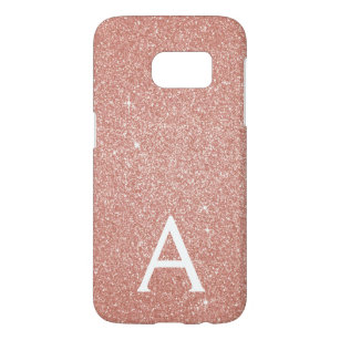 Pink Rose Gold Glitter and Sparkle Monogram
