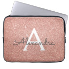 Pink Rose Gold Glitter and Sparkle Monogram