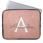 Pink Rose Gold Glitter and Sparkle Monogram