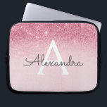 Pink Rose Gold Glitter and Sparkle Monogram Laptop Sleeve<br><div class="desc">Blush Pink - Rose Gold Ombre Faux Glitter and Sparkle Modern and Elegant Monogram Case. This case can be customised to include your initial and first name.</div>