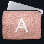 Pink Rose Gold Glitter and Sparkle Monogram Laptop Sleeve<br><div class="desc">Pink Rose Gold Faux Glitter and Sparkle Elegant Monogram Case. This case can be customized to include your initial and first name.</div>