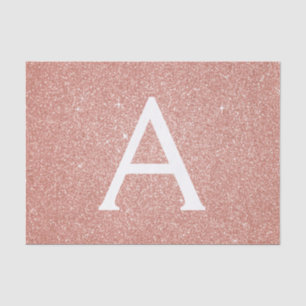 Pink Rose Gold Glitter and Sparkle Monogram Tissue Paper