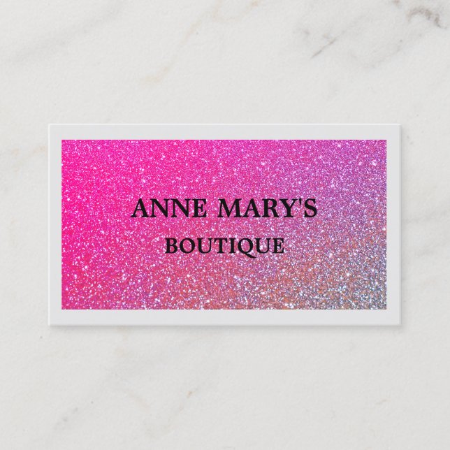 Pink Rose Gold Glitter Boutique Hair Salon Spa Business Card (Front)