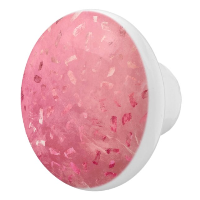 Pink Rose Gold Glitter Ceramic Knob (Right)