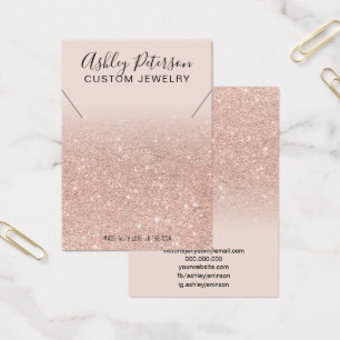 Pink rose gold glitter chic necklace display