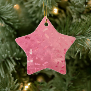 Pink Rose Gold Glitter Christmas Ceramic Tree Decoration