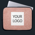 Pink Rose Gold Glitter - Custom Logo Promotional Laptop Sleeve<br><div class="desc">Pink Rose Gold Faux Glitter and Sparkle Elegant Custom Logo Promotional Corporate Laptop Bag or Sleeve Promotional Case for a Beauty Industry Gift. This case can be customised to include your company or business logo.</div>