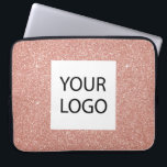 Pink Rose Gold Glitter - Custom Logo Promotional Laptop Sleeve<br><div class="desc">Pink Rose Gold Faux Glitter and Sparkle Elegant Custom Logo Promotional Laptop Bag or Sleeve Promotional Case. This case can be customised to include your company or business logo.</div>