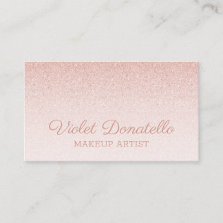 Pink Rose Gold Glitter Customizable to any job Business Card
