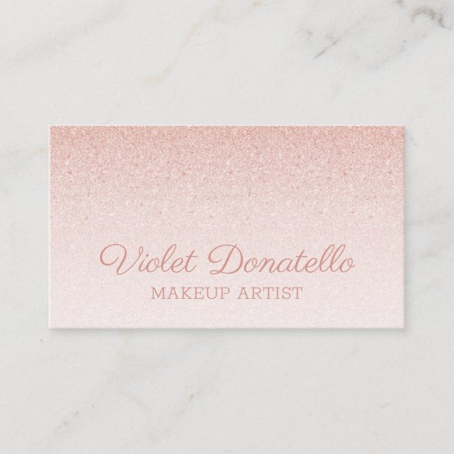 Pink Rose Gold Glitter Customizable to any job Business Card (Front)