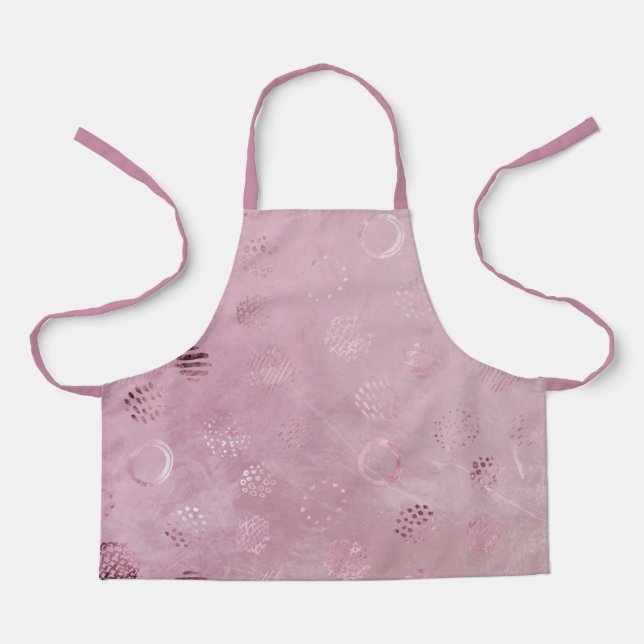 Pink Rose Gold Glitter Dots Apron (Front)