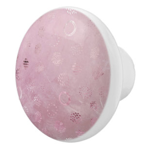 Pink Rose Gold Glitter Dots Ceramic Knob