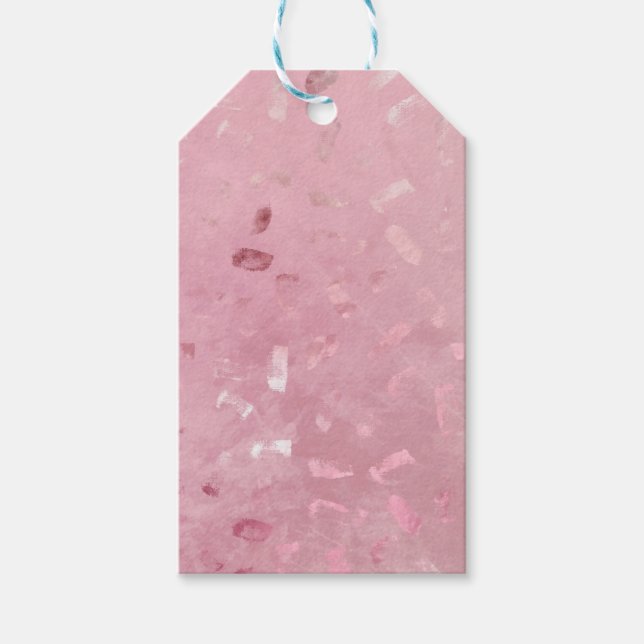 Pink Rose Gold Glitter Gift Tags (Front)