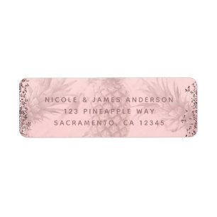 Pink Rose Gold Glitter Pineapple Tropical Party