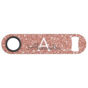 Pink Rose Gold Glitter & Sparkle Monogram