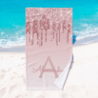 Pink Rose Gold Glitter & Sparkle Monogram