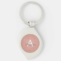 Pink Rose Gold Glitter & Sparkle Monogram