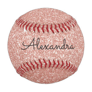 Pink Rose Gold Glitter & Sparkle Monogram Name
