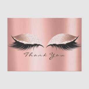 Pink Rose Gold Glitter Thank Coral Eyes Lashes Tissue Paper
