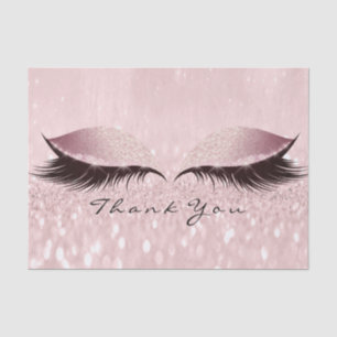 Pink Rose Gold Glitter Thank SPA Eyes Lashes Tissue Paper