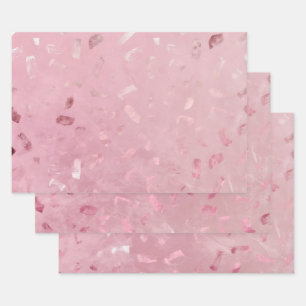 Pink Rose Gold Glitter Wrapping Paper Sheet