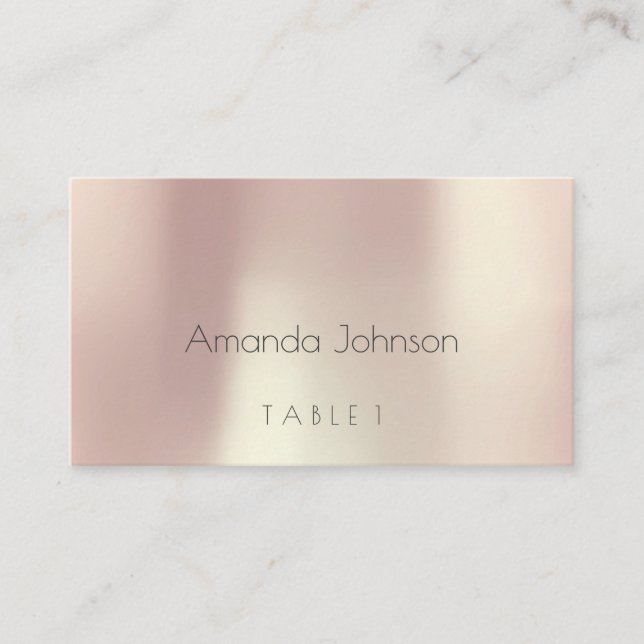 Pink Rose gold Gold Wedding Escort Place Pack Plac Place Card (Front)