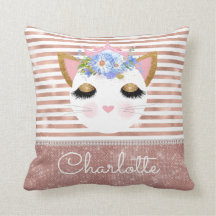 Pink rose gold kitty princess personalised