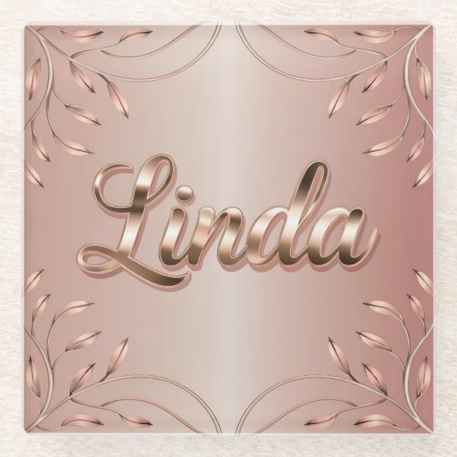Pink Rose Gold Linda Coaster (Front)