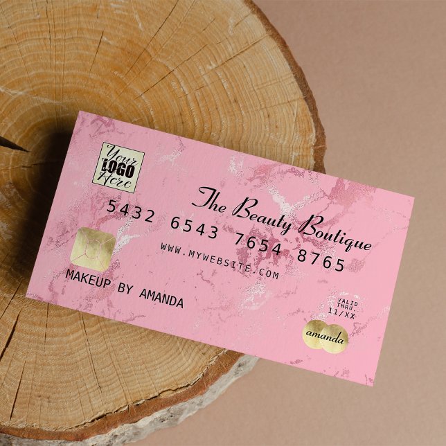 Pink Rose Gold Luxury Marble Credit Card Logo (Pink Rose Gold Luxury Marble Credit Card Logo )