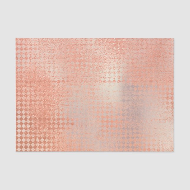 Pink Rose Gold Metallic Blush Peach Coral Tissue Paper (Front)