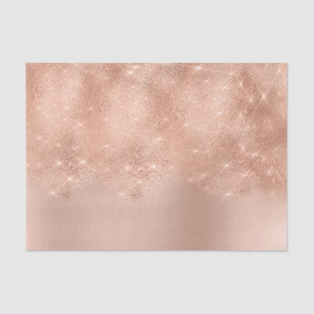Pink Rose Gold Metallic Blush Powder Glitter Tissue Paper (Front)