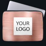 Pink Rose Gold Metallic - Custom Logo Promotional Laptop Sleeve<br><div class="desc">Pink Rose Gold Faux Metallic Stainless Steel Elegant Custom Logo Promotional Laptop Bag or Sleeve Promotional Case. This case can be customised to include your company or business logo.</div>