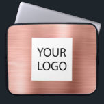 Pink Rose Gold Metallic - Custom Logo Promotional Laptop Sleeve<br><div class="desc">Pink Rose Gold Faux Metallic Stainless Steel Elegant Custom Logo Promotional Laptop Bag or Sleeve Promotional Case. This case can be customised to include your company or business logo.</div>
