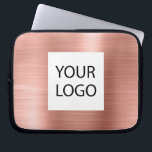 Pink Rose Gold Metallic - Custom Logo Promotional Laptop Sleeve<br><div class="desc">Pink Rose Gold Faux Metallic Stainless Steel Elegant Custom Logo Promotional Laptop Bag or Sleeve Promotional Case. This case can be customised to include your company or business logo.</div>