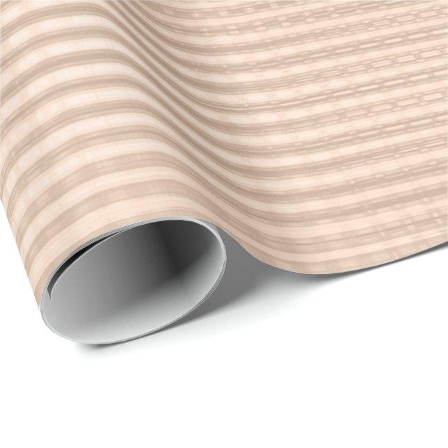 Pink Rose Gold Metallic Grill Stripes Skin Pastel Wrapping Paper (Roll Corner)