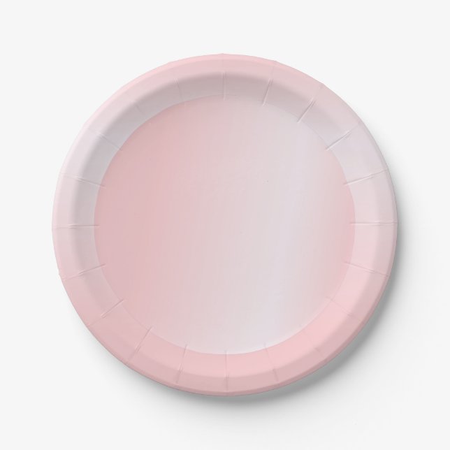 Pink Rose Gold Modern Trendy Blank Template Paper Plate (Front)
