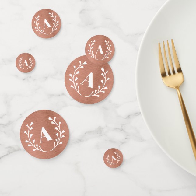 Pink Rose Gold Monogram Any Initial Personalised Confetti (Group)