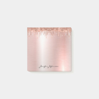 Pink Rose Gold Name Post-it® Notes