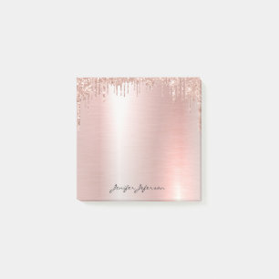 Pink Rose Gold Name Post-it® Notes