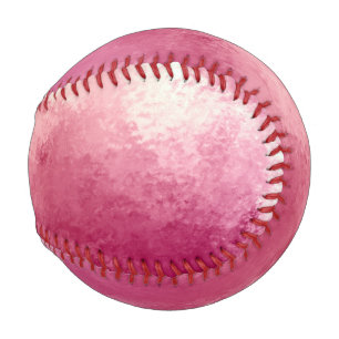 Pink Rose Gold Ombre Watercolor Baseball