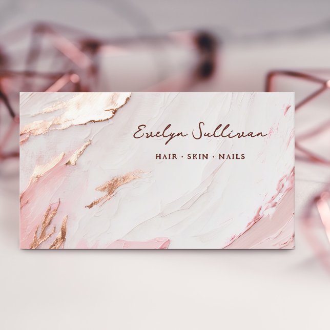 pink rose gold paint business card (Creator Uploaded)